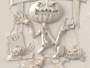 STL CNC Router file 3dprintable Halloween Panel 3D Print Model