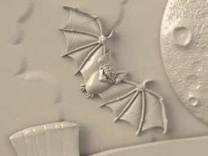 STL CNC Router file 3dprintable Halloween Panel 3D Print Model