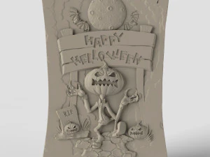 STL CNC Router file 3dprintable Halloween Panel 3D Print Model