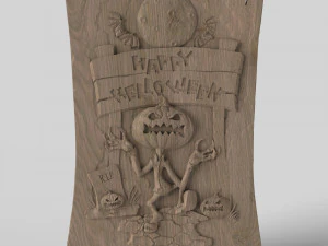 STL CNC Router file 3dprintable Halloween Panel 3D Print Model