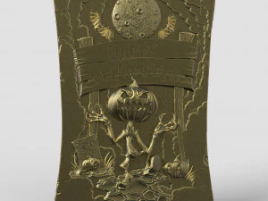 STL CNC Router file 3dprintable Halloween Panel 3D Print Model