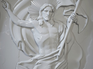 STL CNC Router file 3dprintable Jesus Panel Modelo de Impressão 3D