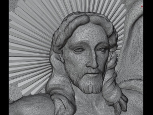 STL CNC Router file 3dprintable Jesus Panel Modelo de Impressão 3D