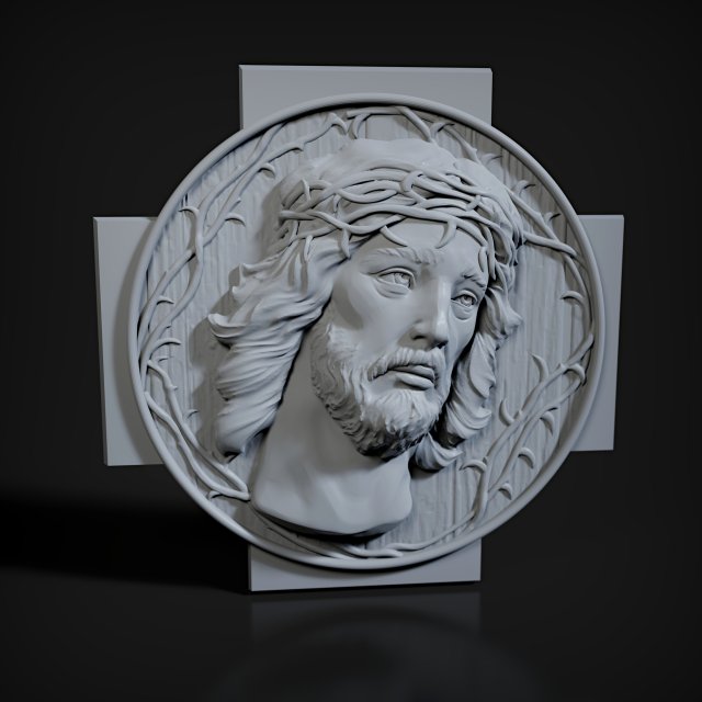 STL CNC Router file 3dprintable Jesus Panel 2 3D Принт Модель .c4d .max .obj .3ds .fbx .stl .blend 