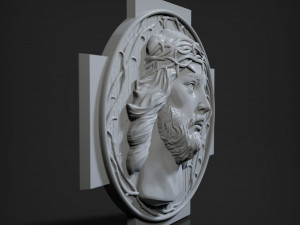 STL CNC Router file 3dprintable Jesus Panel 2 3D Принт Модель