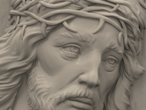 STL CNC Router file 3dprintable Jesus Panel 2 3D Принт Модель