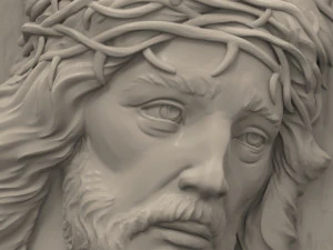 STL CNC Router file 3dprintable Jesus Panel 2 3D Print Model