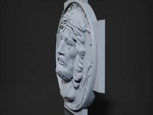 STL CNC Router file 3dprintable Jesus Panel 2 3D Принт Модель