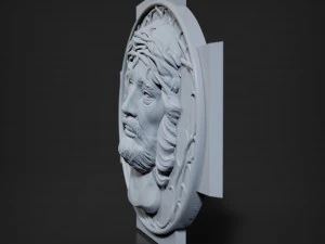 STL CNC Router file 3dprintable Jesus Panel 2 3D Print Model