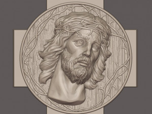 STL CNC Router file 3dprintable Jesus Panel 2 3D Принт Модель