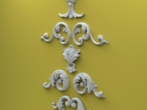 Set Classic Furniture fretwork relief STL CNC Router file 3dprintable Modello di stampa 3D