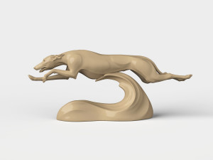 STL CNC Router file 3dprintable Greyhound Dog 3D Baskı Modeli