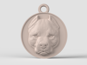 STL CNC Router file 3dprintable Pitbull Pendant 3D Baskı Modeli