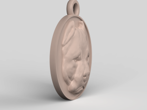 STL CNC Router file 3dprintable Pitbull Pendant 3D-Druckmodell
