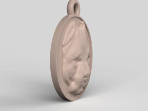 Arquivo STL CNC Router 3dprintable Pitbull Pendant Modelo de Impressão 3D