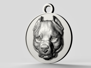 STL CNC Router file 3dprintable Pitbull Pendant 3D-Druckmodell