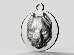 Arquivo STL CNC Router 3dprintable Pitbull Pendant Modelo de Impressão 3D