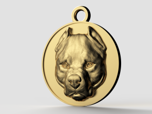 STL CNC Router file 3dprintable Pitbull Pendant 3D-Druckmodell