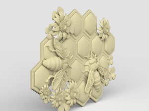 STL CNC Router file 3dprintable Bee Panel 3D Print Model