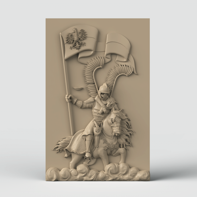 STL CNC Router file 3dprintable Polish Hussar Panel 3D Print Model .c4d .max .obj .3ds .fbx .stl .blend 