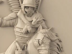 STL CNC Router file 3dprintable Polish Hussar Panel 3D Print Model
