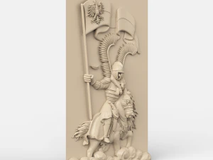 STL CNC Router file 3dprintable Polish Hussar Panel 3D Print Model