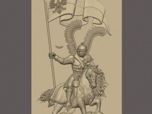 STL CNC Router file 3dprintable Polish Hussar Panel 3D Print Model