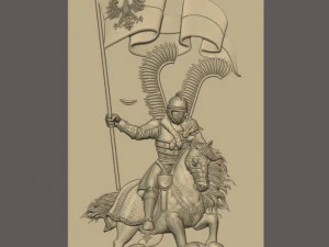 STL CNC Router file 3dprintable Polish Hussar Panel 3D Print Model