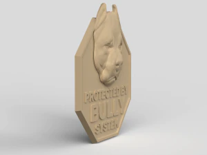 STL CNC Router file 3dprintable Pitbull Panel 3D Print Model