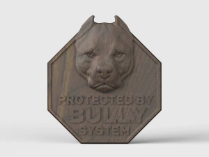 STL CNC Router file 3dprintable Pitbull Panel 3D Print Model