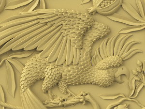 STL CNC Router file 3dprintable Parrot Panel 3D-Druckmodell