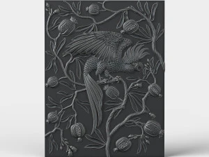 STL CNC Router file 3dprintable Parrot Panel 3D Print Model