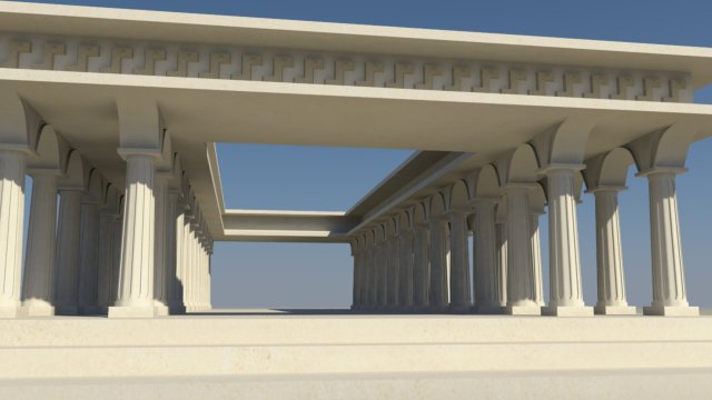 greek temple 3D Model .c4d .max .obj .3ds .fbx .stl .blend 