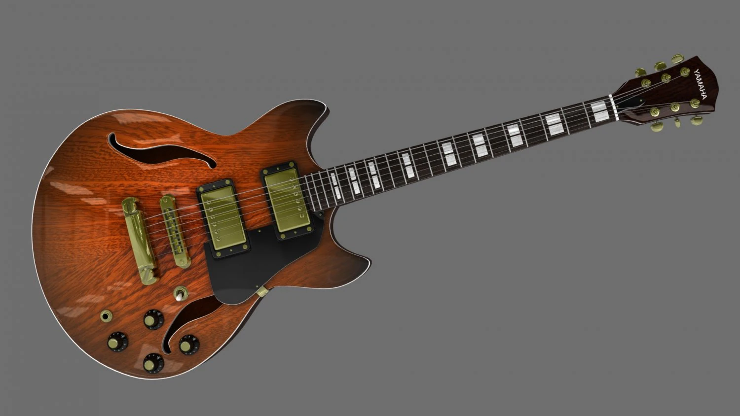 yamaha guitar 3D Model .c4d .max .obj .3ds .fbx .stl .blend
