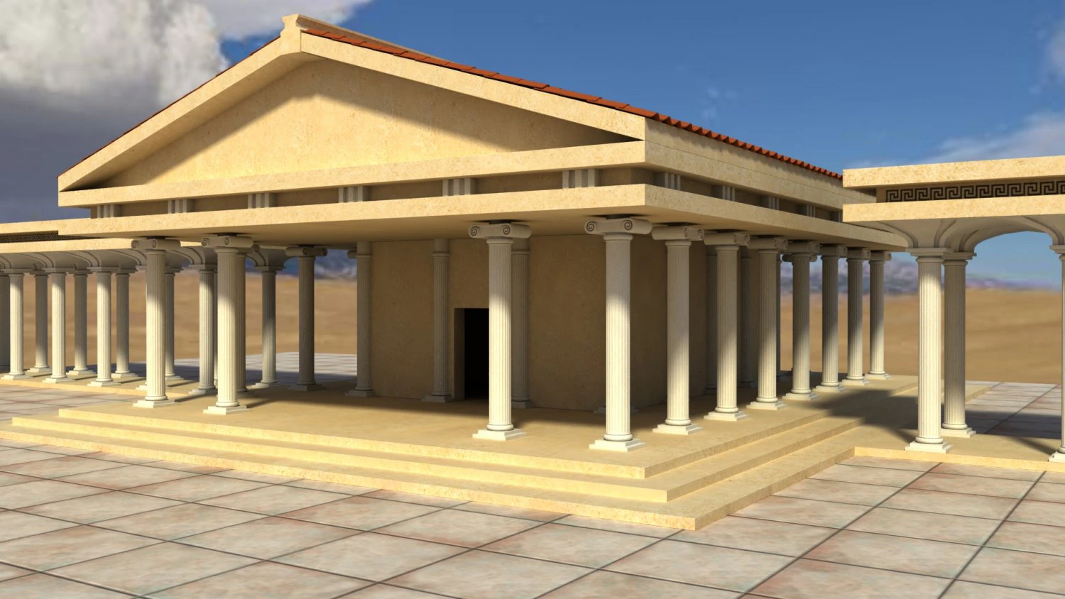 greek temple 3D Model .c4d .max .obj .3ds .fbx .stl .blend 