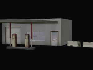 gas station low poly 3D Model