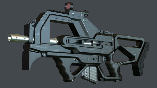 concept rifle Model 3D .c4d .max .obj .3ds .fbx .stl .blend 