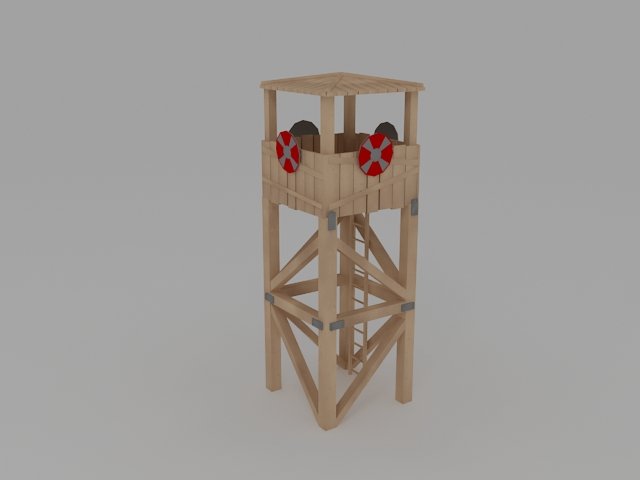 woodtower 3D मॉडल .c4d .max .obj .3ds .fbx .stl .blend 