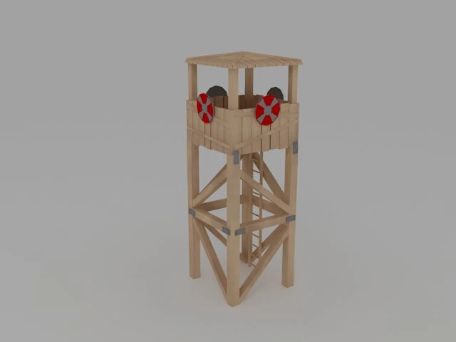 woodtower 3D Model .c4d .max .obj .3ds .fbx .stl .blend 