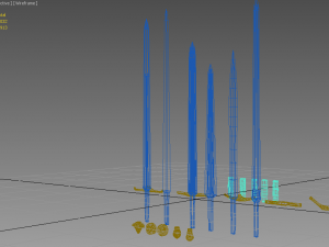 one-handed medieval swords pack 3D Model