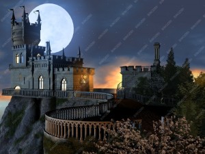 castle swallows nest night version Modelo 3D