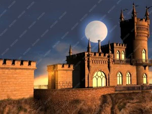 castle swallows nest night version 3D Model