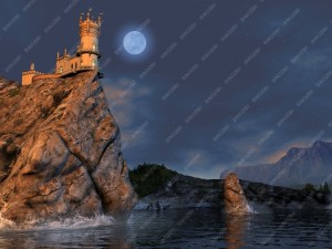 castle swallows nest night version 3D 模型
