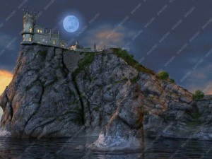 castle swallows nest night version 3D Model