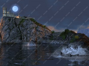 castle swallows nest night version 3D 模型