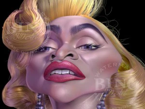 caricature of madonna 3D Model