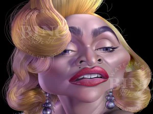 caricature of madonna 3D Model