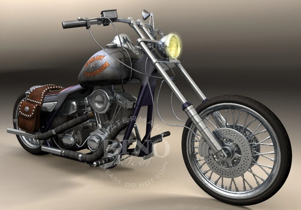 harley davidson 3D Model .c4d .max .obj .3ds .fbx .stl .blend 