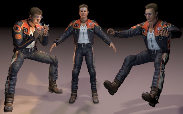 motorcyclist rigging Modelo 3D .c4d .max .obj .3ds .fbx .stl .blend 