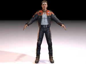 motorcyclist rigging 3D Model